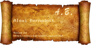 Alexi Bernadett névjegykártya